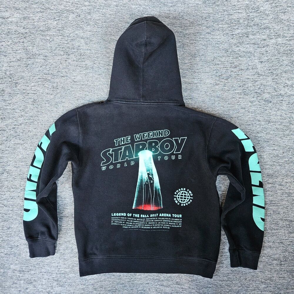The Weeknd Starboy World Tour Hoodie Sz Small 2017 Official Band Legend Black